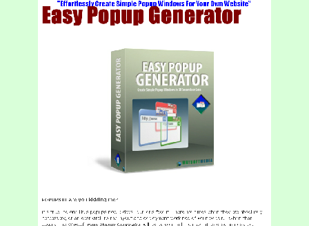 cheap Easy Popup Generator Comes with Master Resale Rights