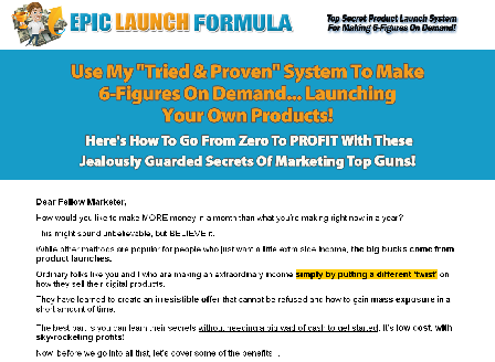 cheap Epic Launch Formula with PLR---  July 4th Sales/Surprise Bonus