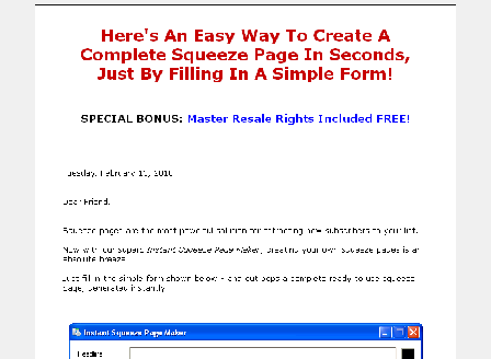 cheap Instant Squeeze Builder Software With MRR