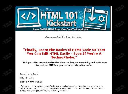 cheap HTML 101 Kickstart