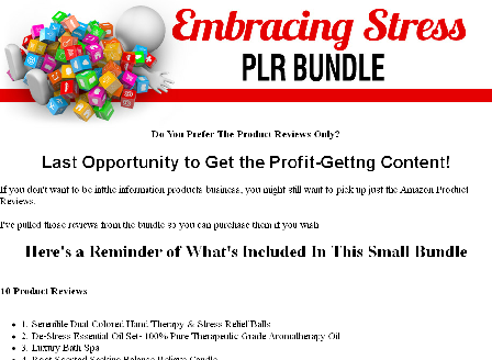 cheap 10 PLR Product Reviews for Stress Relief Items
