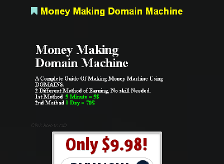 cheap MOney Making Domain Machine - 2 Earning Methods