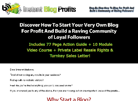 cheap Instant Blog For Profits