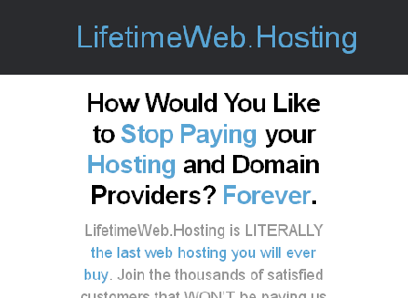 cheap LifetimeWeb.Hosting Starter+