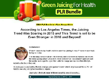 cheap Green Juicing for Health PLR Bundle Sale