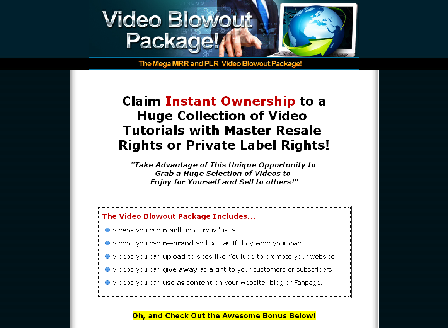 cheap Money PLR and MRR Video Blowout Package