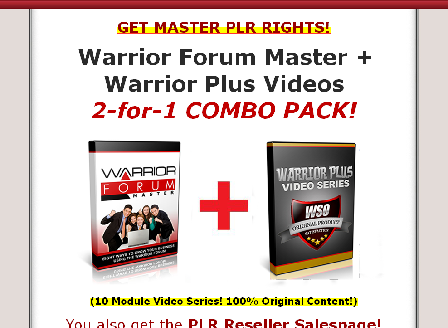 cheap Warrior Forum Master + Warrior Plus Videos 2-for-1 COMBO PACK!