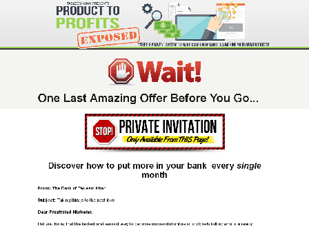 cheap Product To Profits Exposed - Monthly Membership