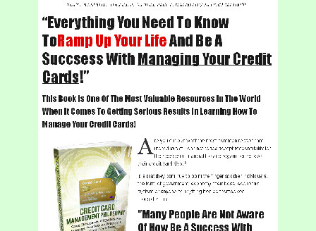 cheap Credit Card Management Comes with Master Resale Rights!