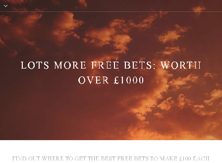 cheap LOTS MORE FREE BETS: WORTH OVER £1000