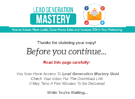cheap Lead Generation Mastery OTO