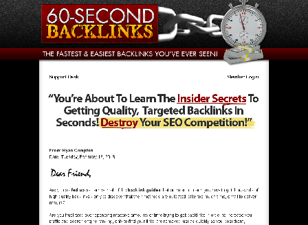 cheap 60 Second Back Links Course Sale