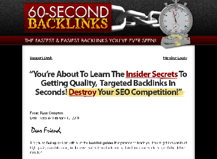 cheap 60 Second Back Links Course Global