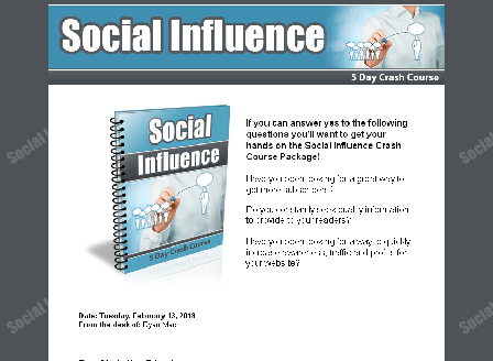 cheap Social Influence Crash Course PLR