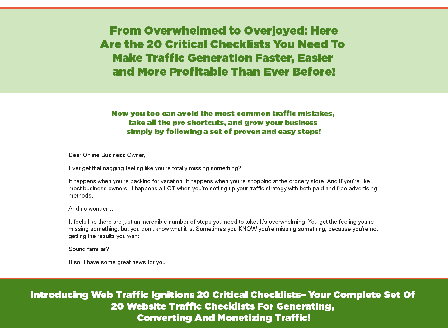 cheap Web Traffic Ignitions 20 Critical Checklists