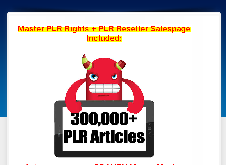 cheap [FULL PLR] 300,000 PLR Articles + PLR Salespage!