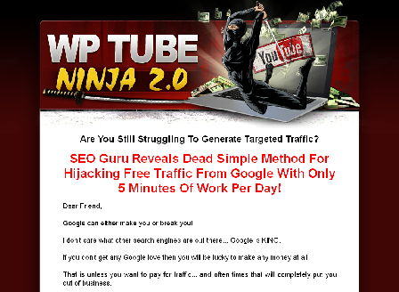 cheap Tube Ninja Hijacks Free Traffic From Google! PLR