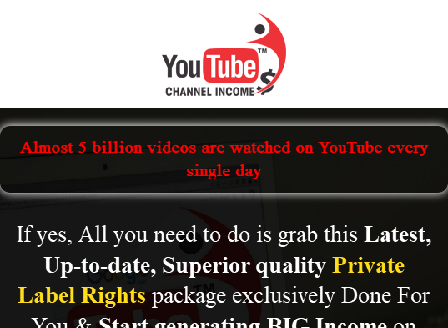 cheap Youtube channel Income PLR