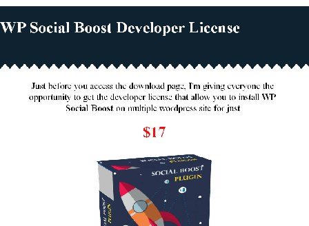 cheap Social Boost WordPress Plugin - Developer License