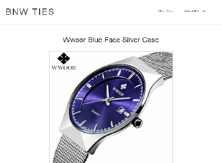 cheap Wwoor Blue Face Silver Case Watch