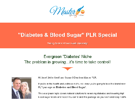 cheap Diabetes and Blood Sugar PLR
