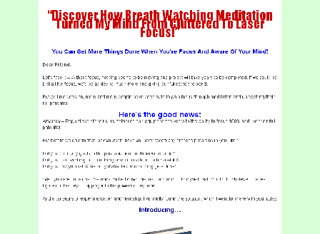 cheap Breath Watching Meditation Comes with Master Resale Rights!