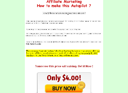 cheap Affiliate Marketing - How to Make This Autopilot?