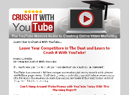 cheap Crushing It With YouTube W/Master Resell Rights
