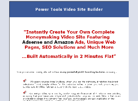 cheap Power Tools Video Site Builder