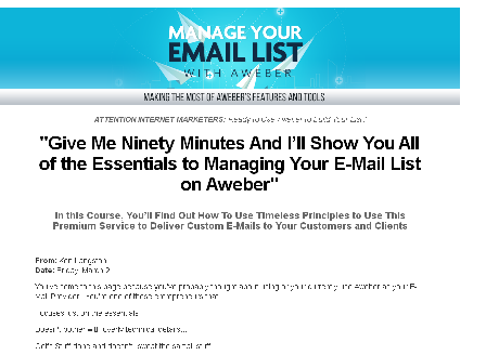 cheap Manage Your E-Mail List With Aweber