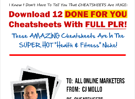 cheap 12 DONE FOR YOU Niche Cheatsheets With FULL PLR!
