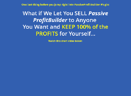 cheap PPB - Passive ProfitBuilder Resell Rights 501