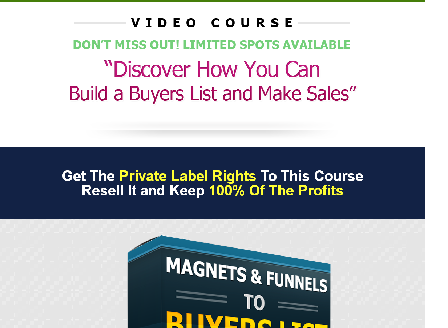 cheap [* PLR *] MAGNETS & FUNNELS TO BUYERS LIST  [* VIDEO *]