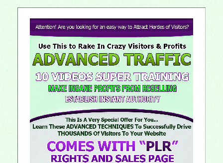 cheap [* PLR *] 10 Advanced Traffic Methods  [* VIDEO *]