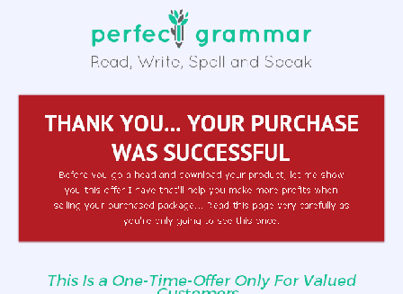 cheap Perfect Grammar OTO 1