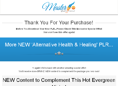 cheap Alternative Health & Healing PLR - Upgrade Offer