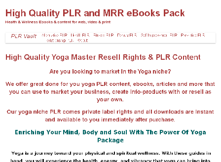 cheap Full selection of BRAND NEW Yoga ebooks Pack with MRR and PLR!