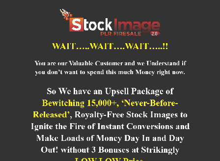cheap Stock Image PLR Firesale 2.0 Downsell