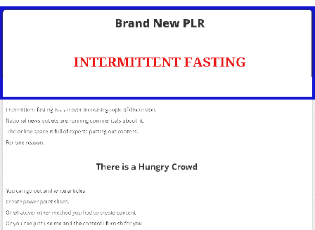 cheap PLR Report- 4 Benefits of Intermittent Dieting