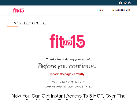 cheap Fit In 15 Video Course Plus Mp3 Voiceover
