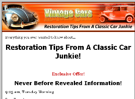 cheap Vintage Cars Restoration Tips