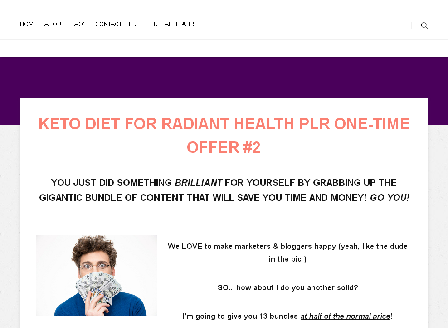 cheap Keto Diet for Radiant Health PLR OTO2