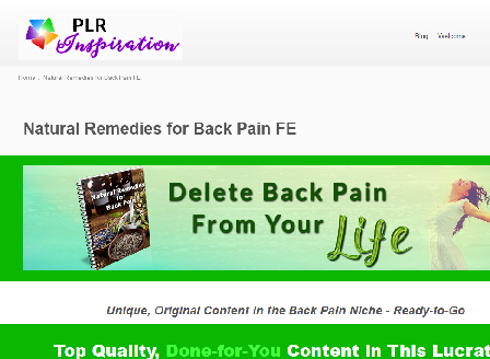 cheap Natural Remedies for Back Pain FE