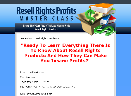cheap Resell Rights Profits MasterClass