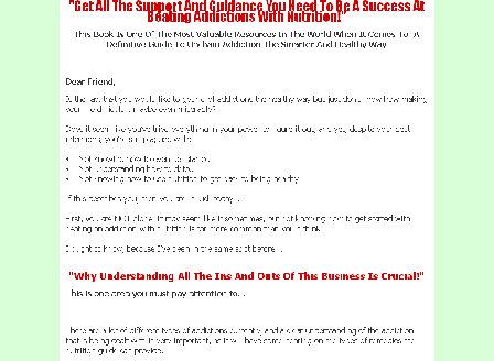 cheap Addiction to Nutrition Comes with Master Resale  Rights!