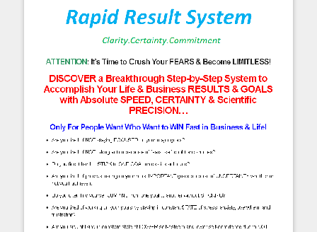 cheap The Rapid Result System - Get Goals Fast