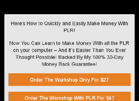 cheap PLR Profits Workshop