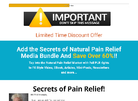 cheap Natural Pain Relief Secrets