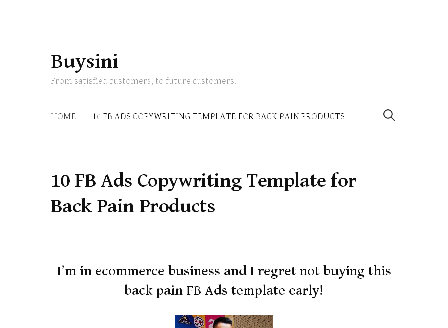 cheap 10 FB Ads Copywriting Template for Back Pain Products