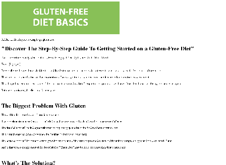 cheap Gluten -Free Diet Basics